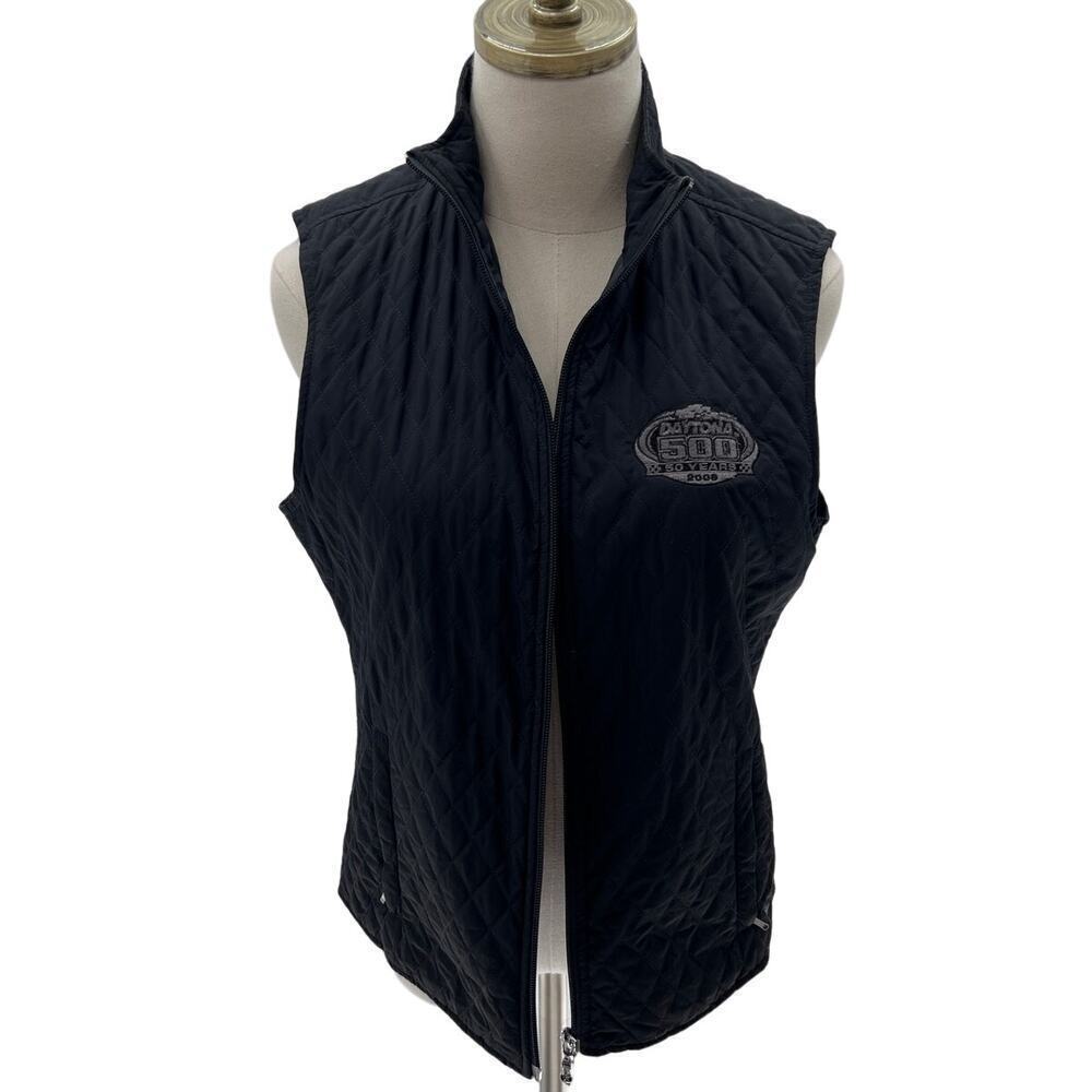 Ashworth Daytona 500 2008 Black Lined Puffer Vest- M